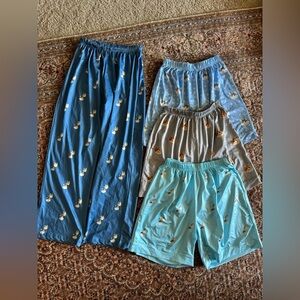 Lot Of 4 Womens Size Medium Sleepwear Bottoms Pants with Cat Face Pattern NWOT